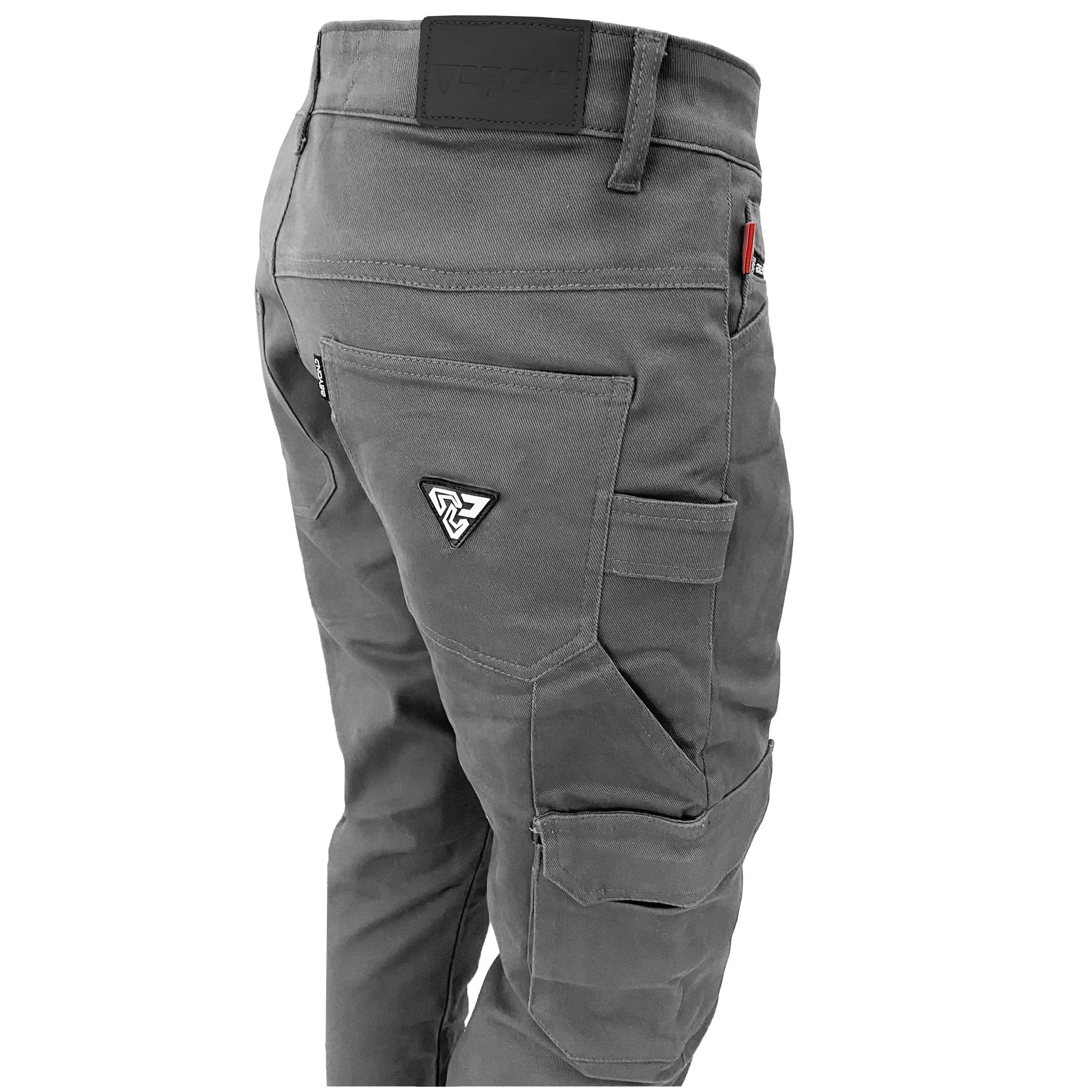 Straight Leg Cargo Pants - Gray with Pads - Image 6